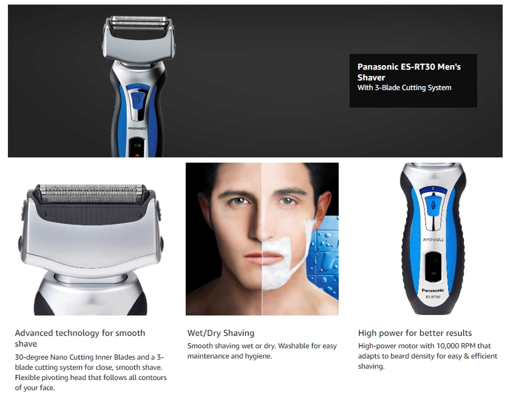 Panasonic ESRT30 | Wet & Dry Shaver for Men 