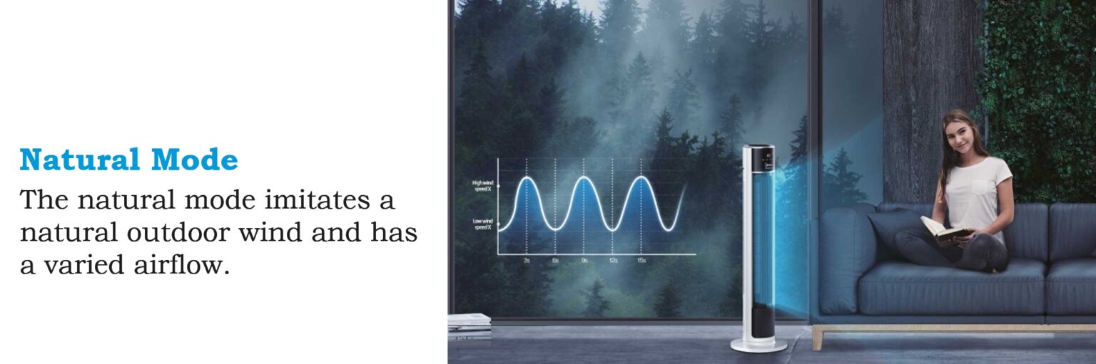 MIDEA FZ1018TR Tower Fan Grill Black/White PLUGnPOINT