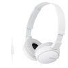 Sony Wired on-Ear Headphones with Tangle Free Cable 3.5mm White/Black - MDR-ZX110AP