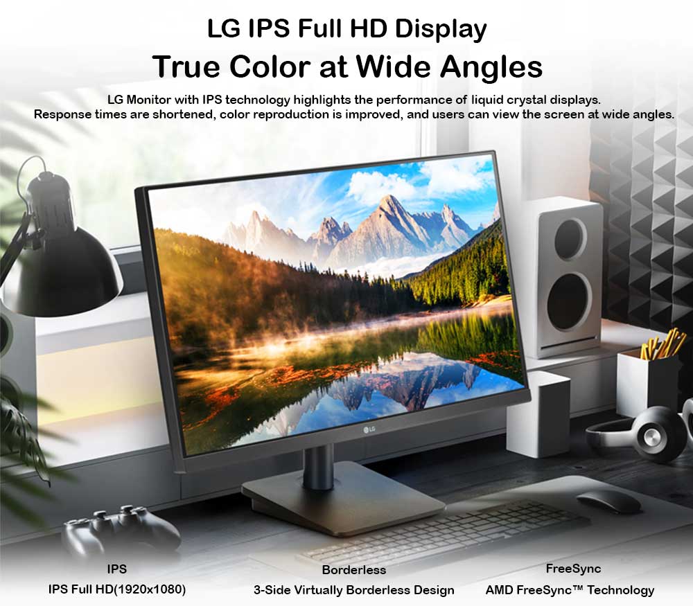 LG 23.8 inch Full HD IPS Monitor with AMD FreeSync