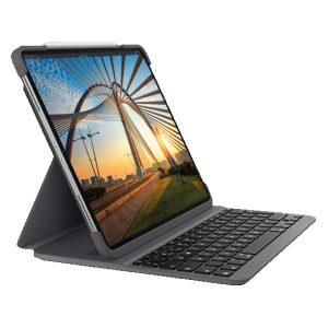 Logitech Slim Folio Pro for iPad Pro 12.9-Inch (3rd & 4th Gen) Keyboard Case With Bluetooth ARA English Arabic- Graphite – 920-009989