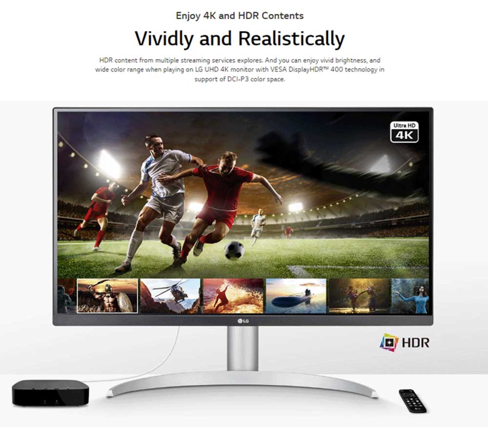 LG 27'' UHD 4K IPS Monitor VESA Display HDR - LG-27UP650-W