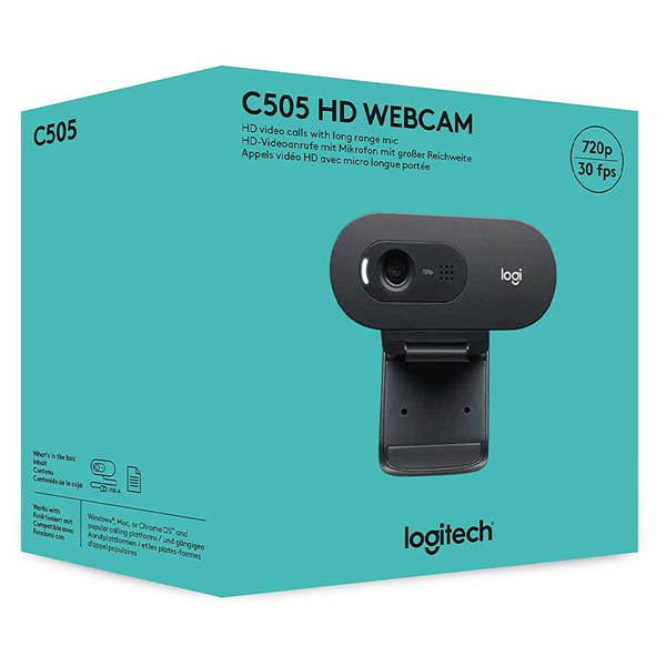Logitech C505 HD webcam with 720p and long-Range Mic - 960-001364