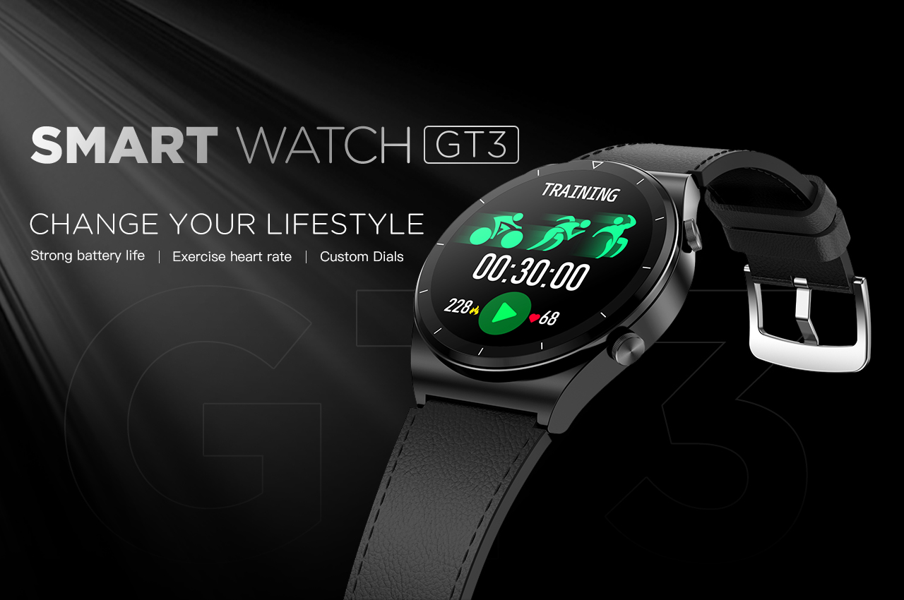 G-Tab GT3 Smartwatch Black/Grey/Champagne Gold - GT3