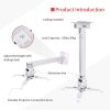 Wownect Projector Ceiling Mount for LCD/DLP Adjustable Height Projector Wall Mount Stand Silver - UNV-WO-07-S