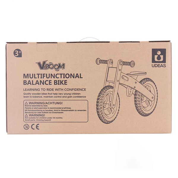 UDEAS Multifunctional Balance Bike EVA Tire for Kids, Pink - 820003D
