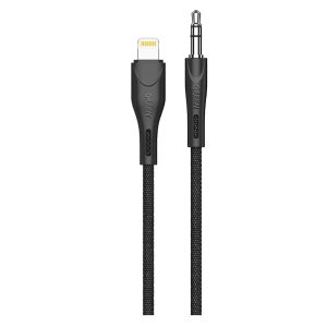 Green 2.4A AUX 3.5 to Lightning Cable 1.2M Black - GN35CIPH2BK