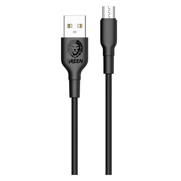 Green 2A PVC Micro USB Cable 3m Black - GNCMC2BK