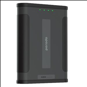 Porodo 48000mAh Outdoor Power Pack, Dual USB-A with Quick Charge 3.0, powerful Flashlight, 60W USB-C, Black - PD-PBFCH005-BK