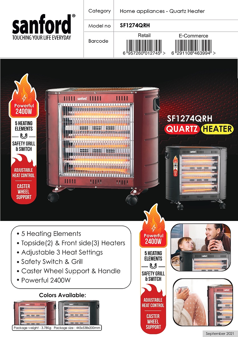  Sanford SF1274QRH | Quartz Room Heater 