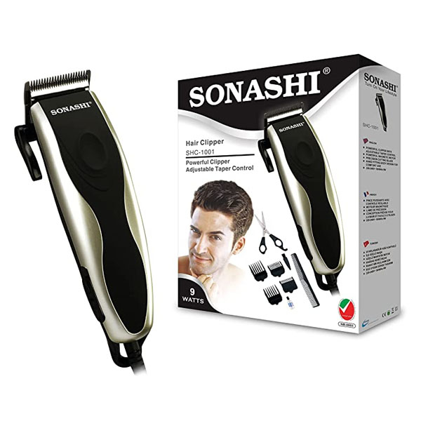 Sonashi Corded Hair Clipper for Men’s Beard, Silver/Black - SHC-1001