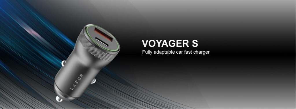 Lazor Voyager S Car Charger Gun Silver - CC20