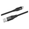 Porodo Aluminum Braided Micro USB Cable 2.2M 2.4A, Black - PD-AMBR22-BK