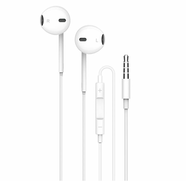 Porodo Stereo Earphones 3.5mm Aux Connector White - PD-STAEP-WH