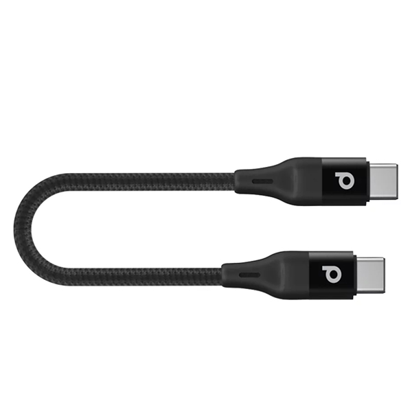 Porodo Aluminum Braided USB-C to USB-C Cable 1.2M 60W, Black - PD-CCBR12-BK