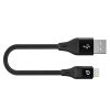 Braided Lightning Cable 0.25M 2.4A Aluminum Black - PD-ALBR025-BK