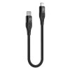 Porodo Aluminum PD Braided USB-C to Lightning Cable 2.2M 9V, Black - PD-CLBRPD22-BK