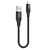 Braided Lightning Cable 0.25M 2.4A Aluminum Black - PD-ALBR025-BK