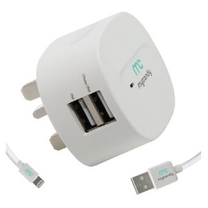 Mycandy Dual USB Travel Charger 3.4A with Lightning Cable 1M - 37936369565877