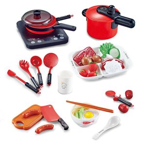 Kidzabi Kitchen Pretend Toy Set, Role Play Food Toy & Cookware Pots & Pan Set, Mini Toys Kitchen Cooking Sets for Kids Girls Boys Toddler Age 3,4,5,6,7,8, Cooking Utensils Toys for Children - ZM20003