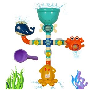 Kidzabi Bath Toys Bathtub Toys for Toddlers Bath Wall Toy Waterfall Fill Spin and Flow -TOP20011