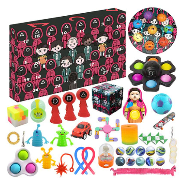 Kidzabi Fidget Toy Sets New Squid Game Design Pop It Cube Fidget Spinner Anti Stress Toys Blind box - ZDJY22021