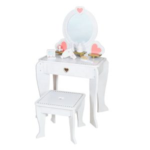 Kidzabi Vanity Play Set Toy with Chair and Accessories For Girls - W08H102B