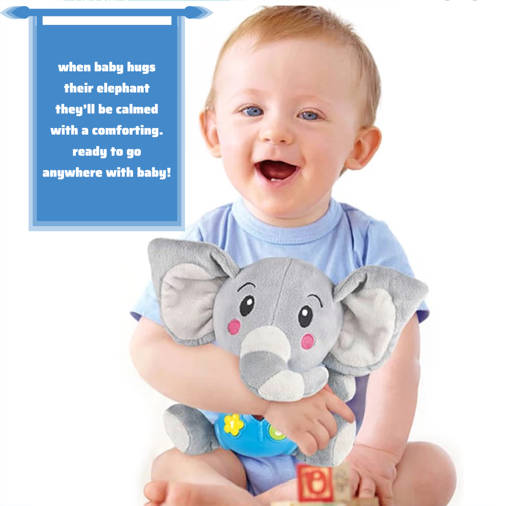 Kidzabi Baby Plush Toy Elephant with Music for Kids - SLE20005