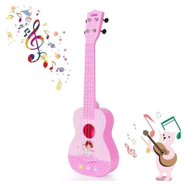 Kidzabi Musical Ukulele Guitar Toy 24" with 4 Strings Instruments for Kids - FSD19003