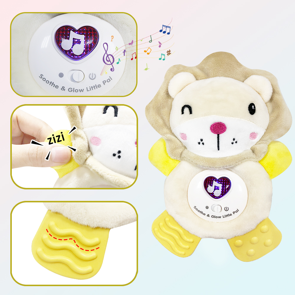 Kidzabi Musical Baby Teething Toy with Soft Light Yellow Cow For Babies - SLE20001