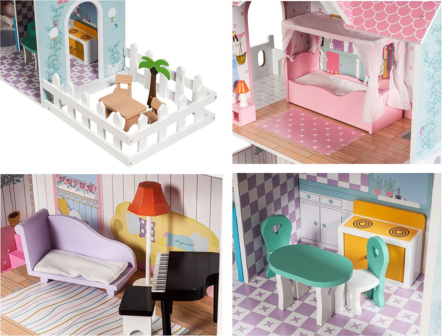 Doll House Play Set Toy | wooden doll house