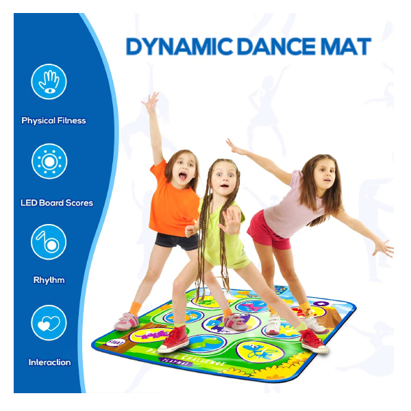 Kidzabi Dinosaur Electronic Dance Mat with Music for Kids - LCF21001