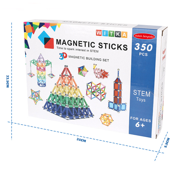Kidzabi Magnetic Sticks Building Blocks Toys 350 PCS for Kids - ZF20001