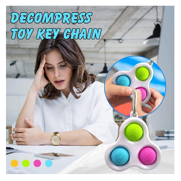 Kidzabi Simple Dimple Fidget Toy Keychain for Kids - LCGJ22004