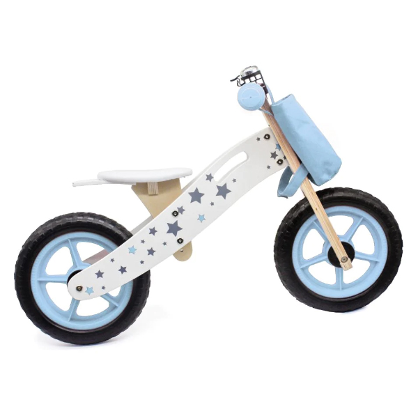Kidzabi Wooden Push Balance Bike for Kids, Blue - W16C194