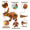 Kidzabi Electric RC Triceratops Dinosaur Toy with LED and Sound for Kids - HZ21001Brown