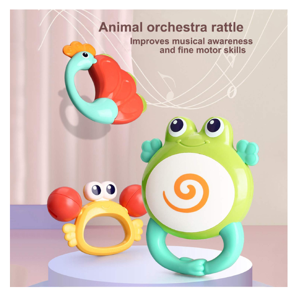 Kidzabi Baby Teethers Rattles Sets with Music for Babies - HL318B