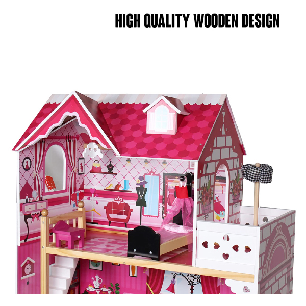  Wooden Doll House | Doll House Play Set Toy 