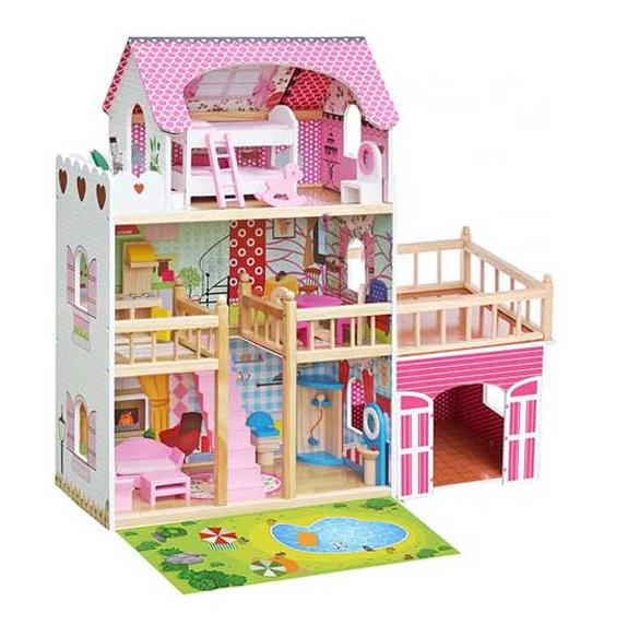 Doll House Play Set Toy | Wooden Doll House