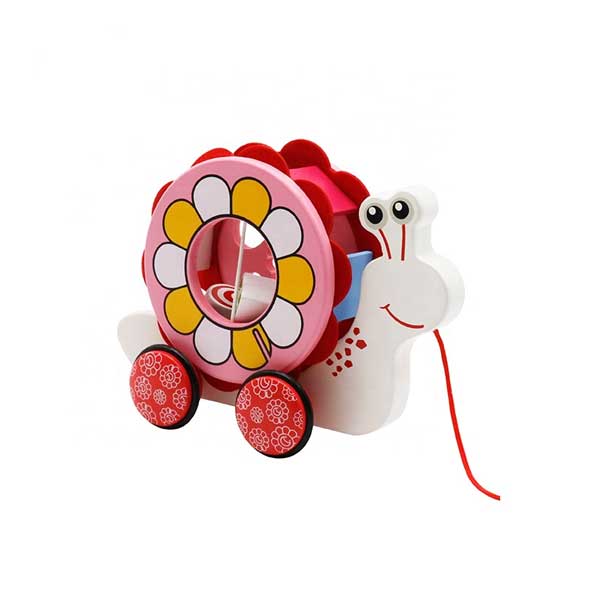 Kidzabi Snail Pull Toy with Removable Shape Sorter Shell for Kids - W05B203