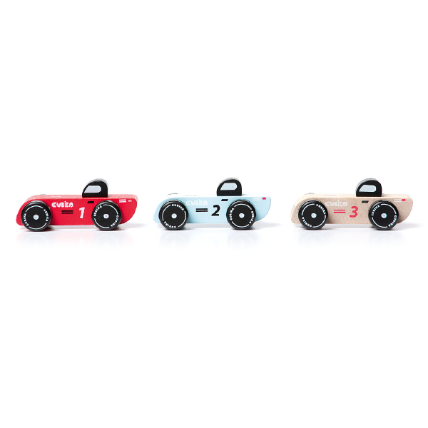 Cubika Wooden Racing Cars Toy - 15474