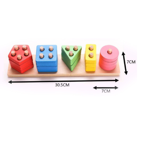Kidzabi Wooden Shape Sorter Board Toy for Kids - W13D112