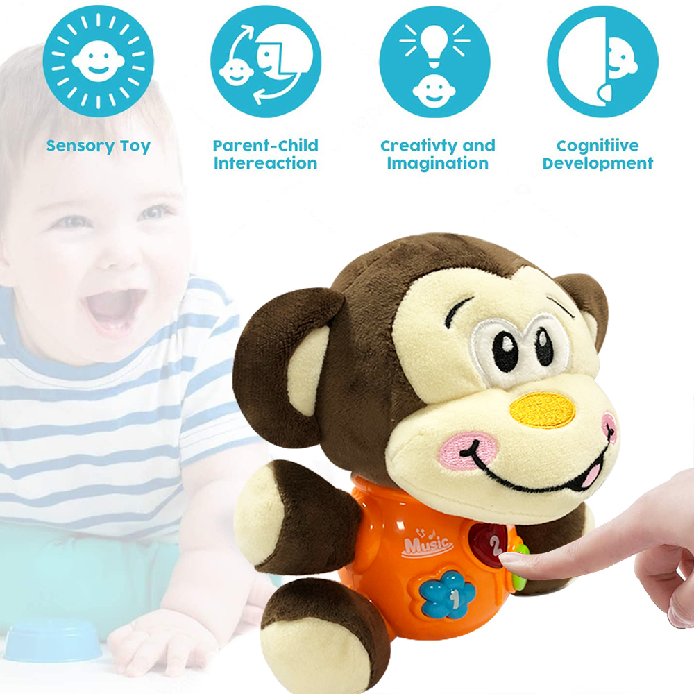Kidzabi Baby Plush Toy Monkey with Music for Kids - SLE20006