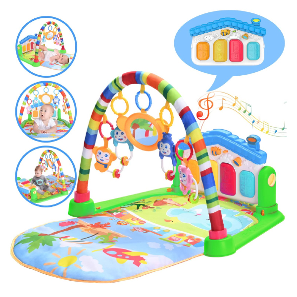 Kidzabi Baby Piano Gym Mat Kick'n'Play with Music and Lights Toys for Toddlers - HE16001