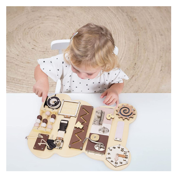 Kidzabi Bear Style Busy Board for Kids - W12D369