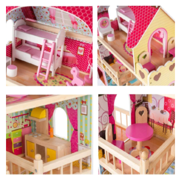 Doll House Play Set Toy | Wooden Doll House 