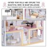 Kidzabi 3-Floor Wooden Doll House Play Set Toy For Girls - W06A413