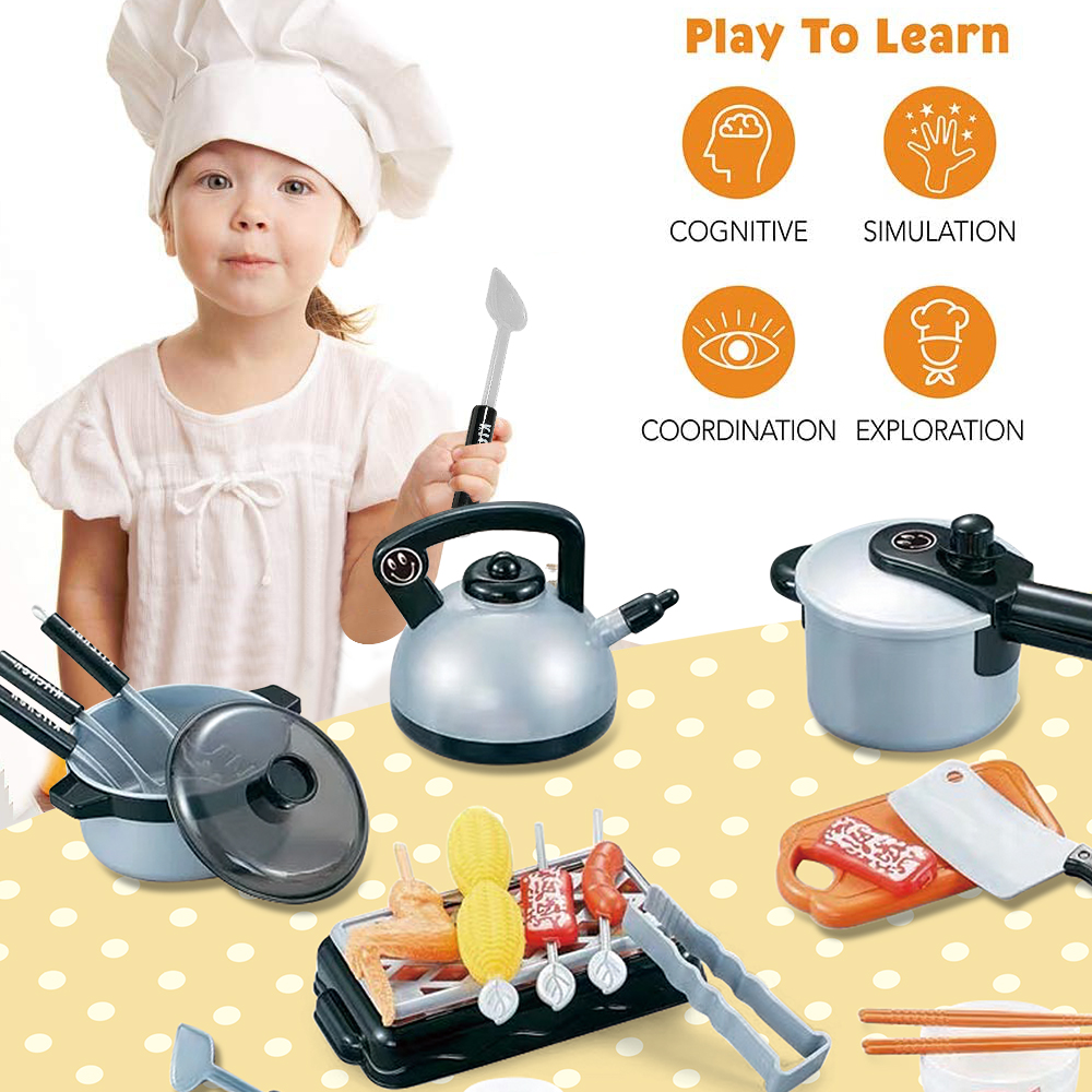 Kidzabi 36 PCS Cooking Play Set Asseccories Toy for Kids - HJ20005