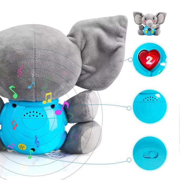 Kidzabi Baby Plush Toy Elephant with Music for Kids - SLE20005