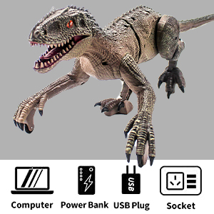 Kidzabi Electric RC Dinosaur Toy with LED and Sound for Kids - OR21001